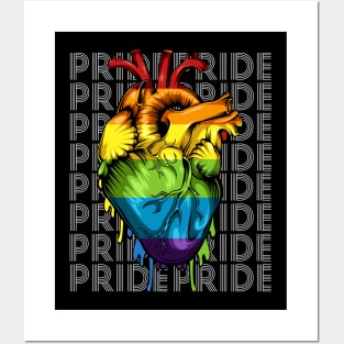 LGBT - Rainbow Anatomical Heart - Gay Pride Equality Love Posters and Art